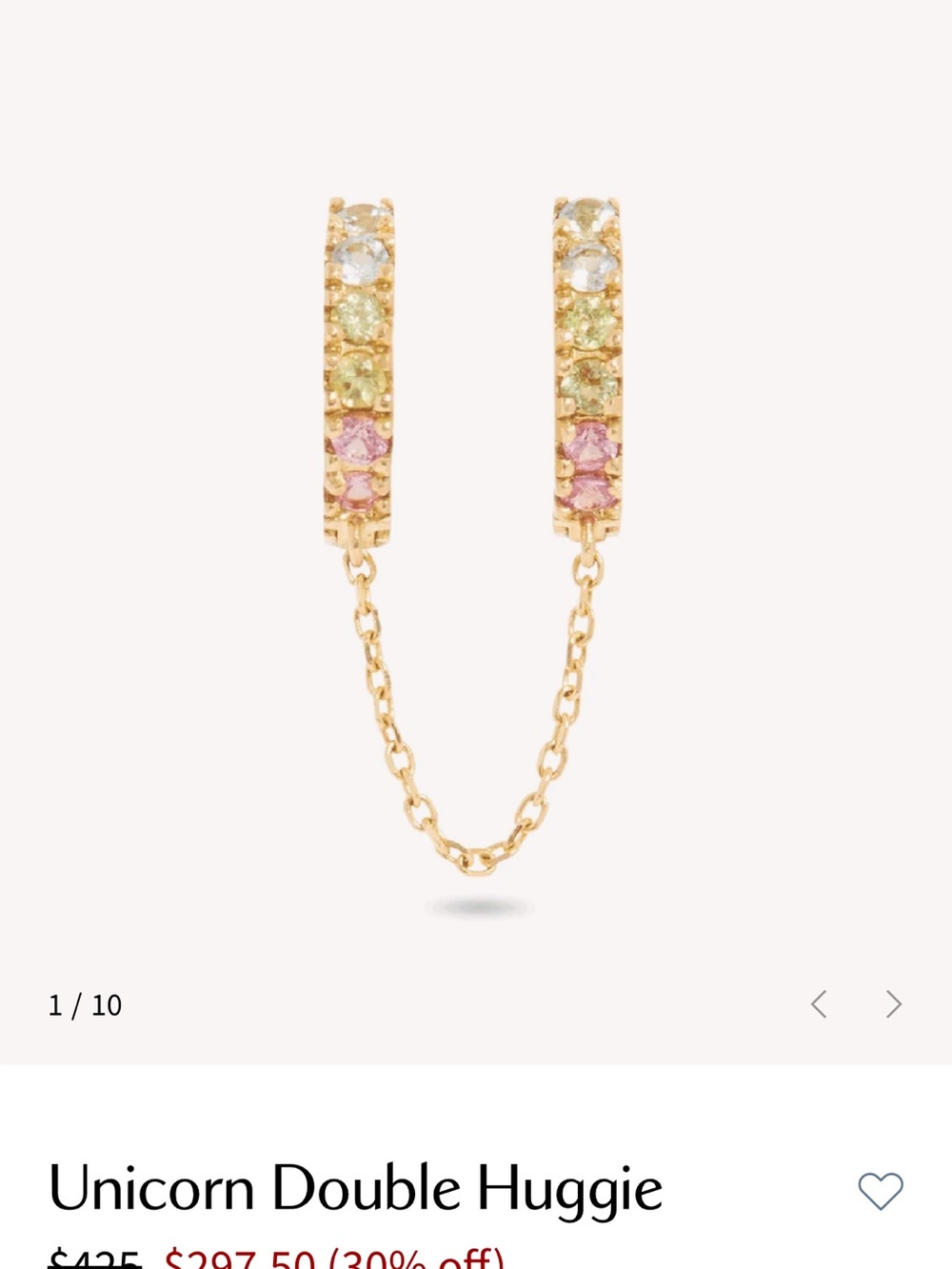 unicorn double huggie earring!